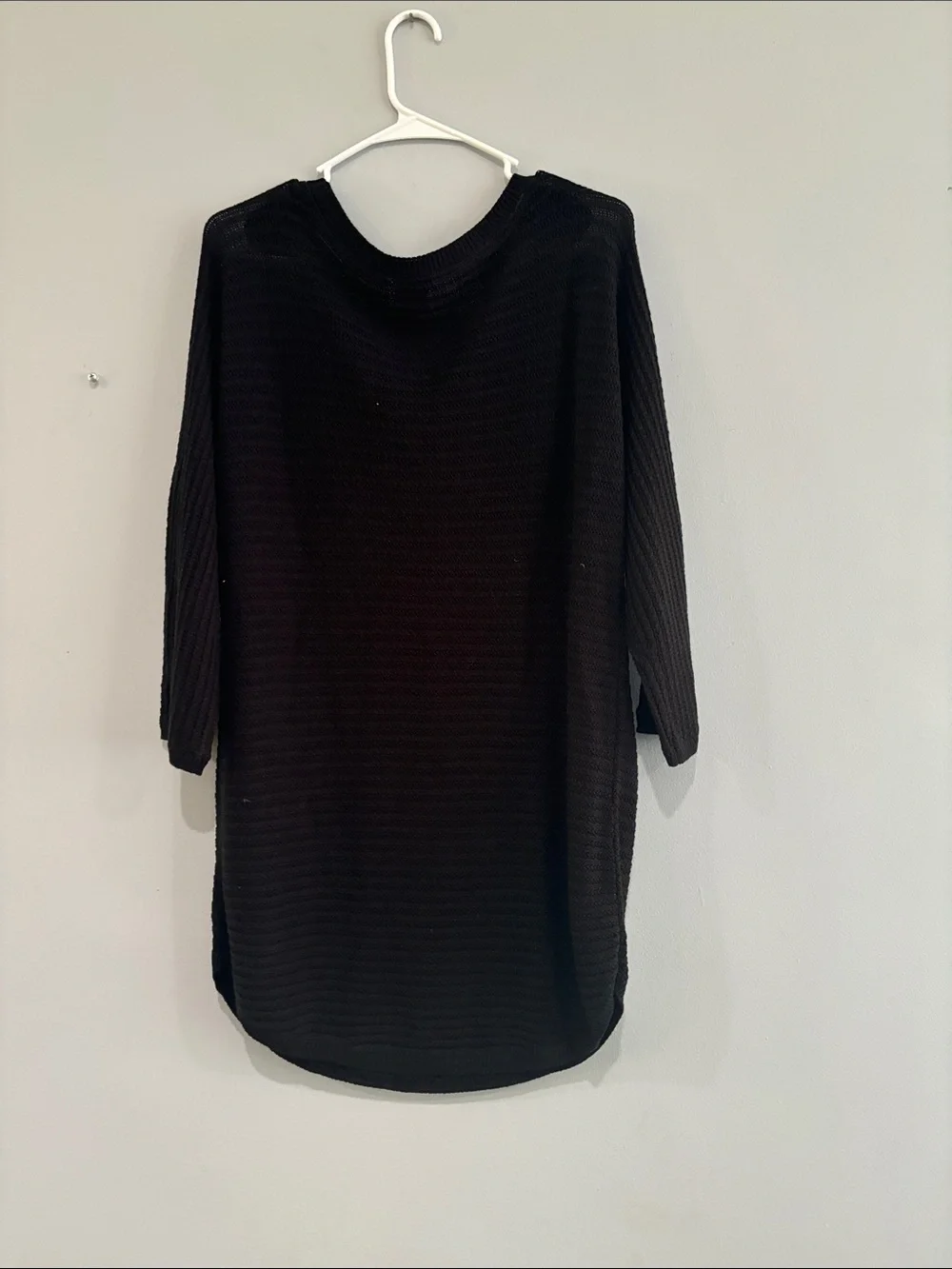 Soho Black Ribbed Crewneck Sweater